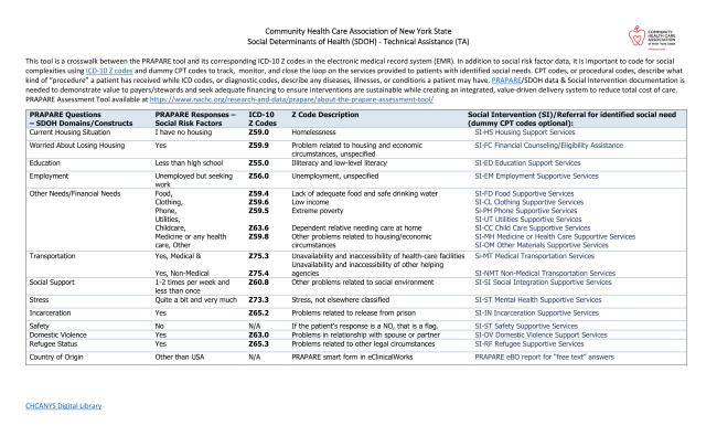 Prapare Icd Z Codes March Pdf Community Health Care